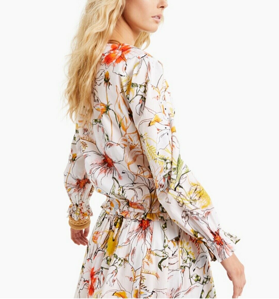 INC International Concepts Women's Plus Size Puff-Sleeve Surplice Blouse