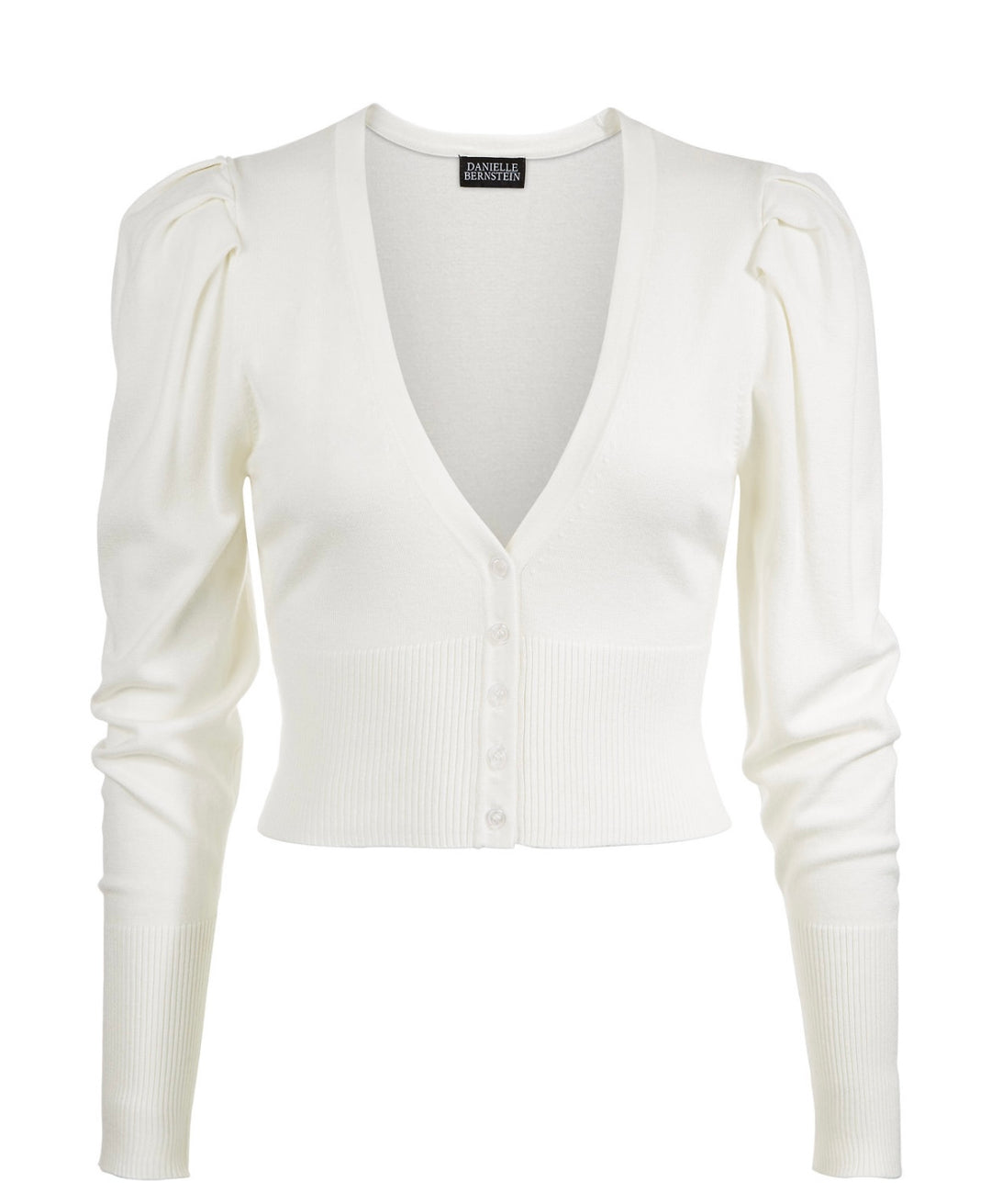 Danielle Bernstein Women's Layering Puff Sleeve Cardigan Top Cloud