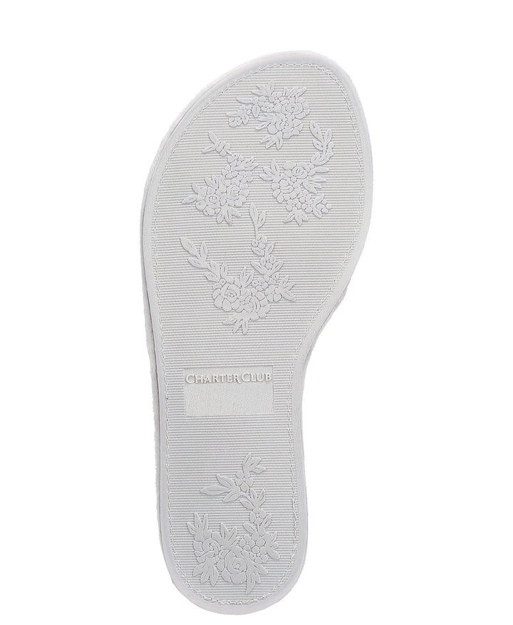 Charter Club Women's Velvet Bow-Top Slide Slippers Dove Grey Heather