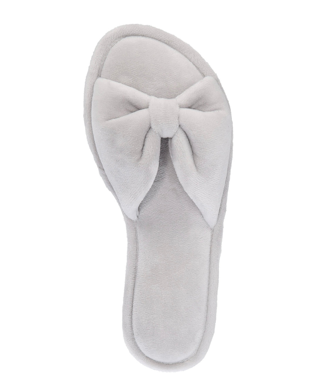 Charter Club Women's Velvet Bow-Top Slide Slippers Dove Grey Heather