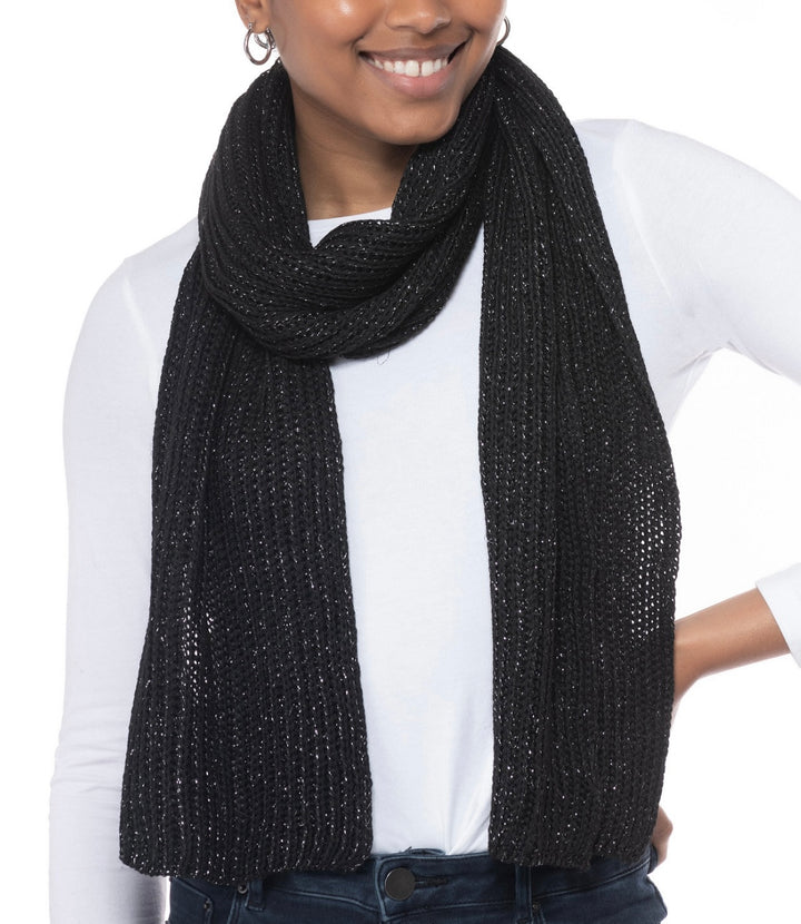 Women's Solid Ribbed Muffler Scarf