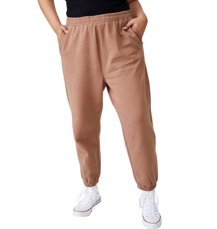 Cotton On Women's Trendy Plus High Rise Sweatpants Cocoa Bean Size 14