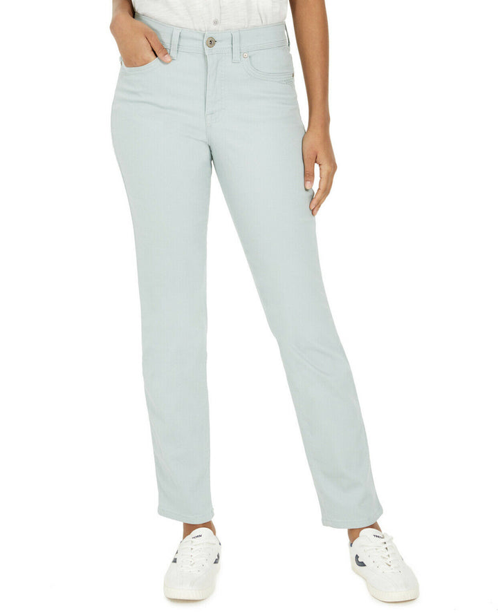 Women's Tummy Control Straight Leg Jeans Frost Blue High Rise