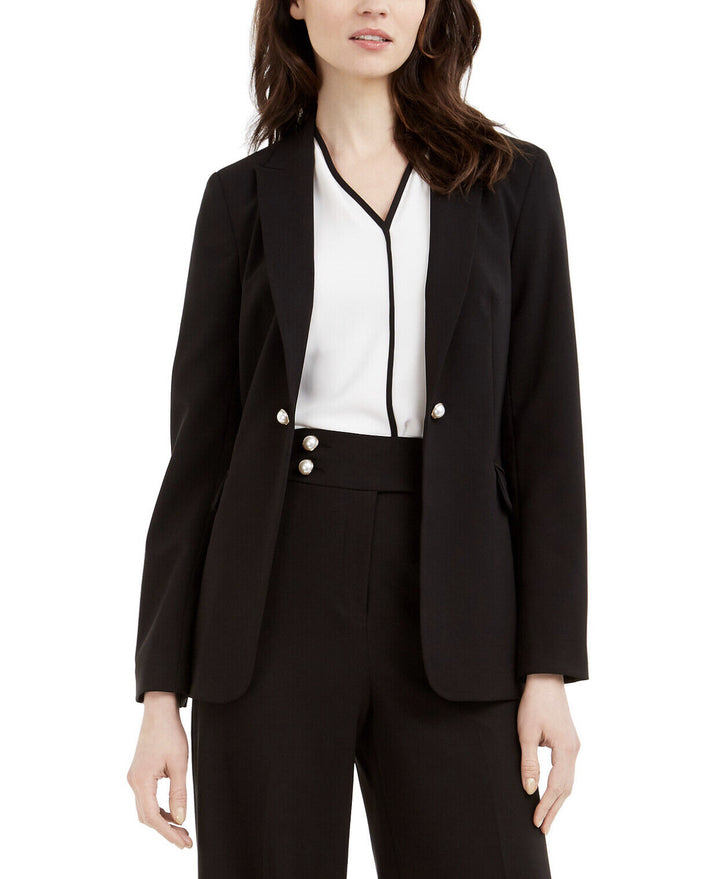 Calvin Klein Women's Imitation Pearl Open-Front Jacket
