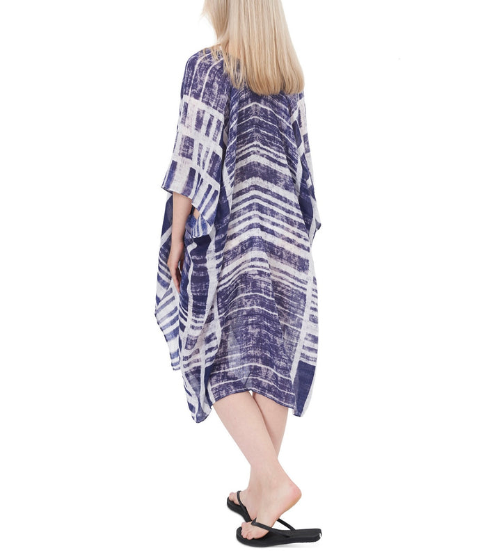 Save the Ocean Women's Woven Cover Up Lightweight Printed Blue