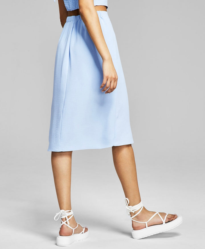 And Now This Women's Side-Slit Midi Skirt Chambray Size L