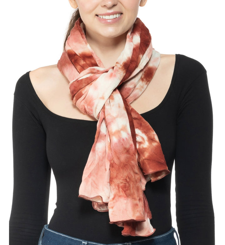 Jenni Women's Repeat Jersey Wrap Scarf Por Pink Tie-Dyed