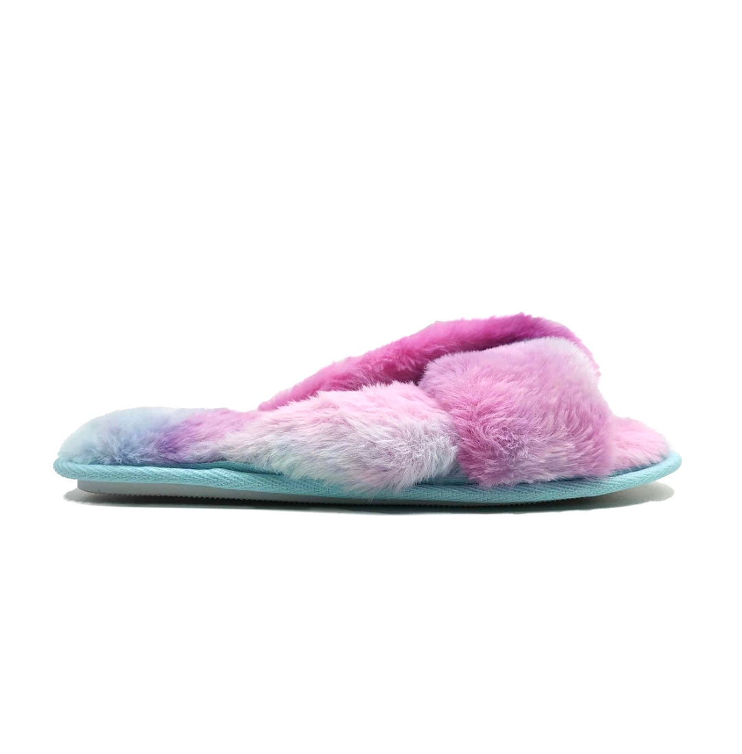 Jenni Intimates Women's Tie Dye Crossband Slippers Multi