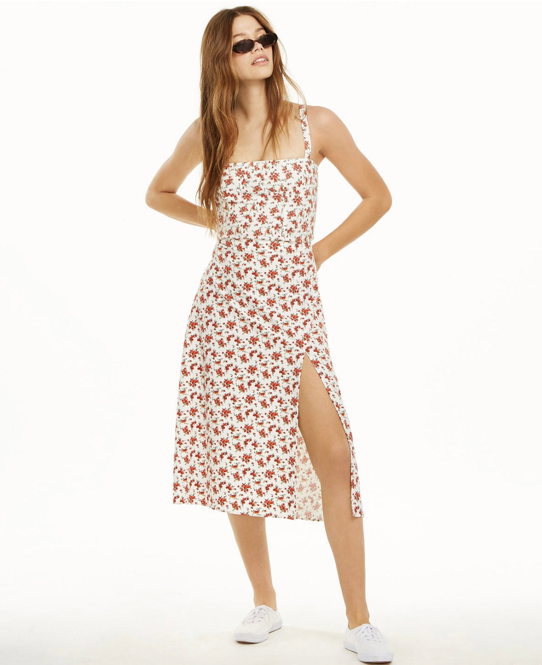 Danielle Bernstein Women's Sleeveless Cropped Top White Floral