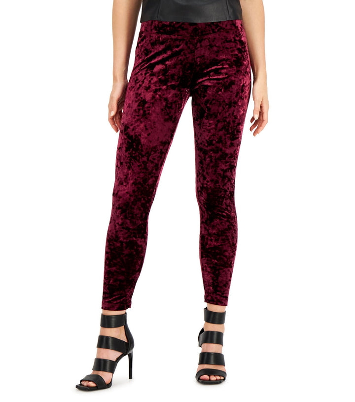 INC International Concepts Women's Velvet Leggings Black Currant Size XXXL