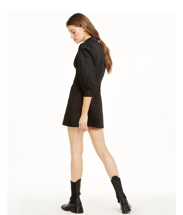 Danielle Bernstein Women's Puff Short Sleeve Mini Dress Black