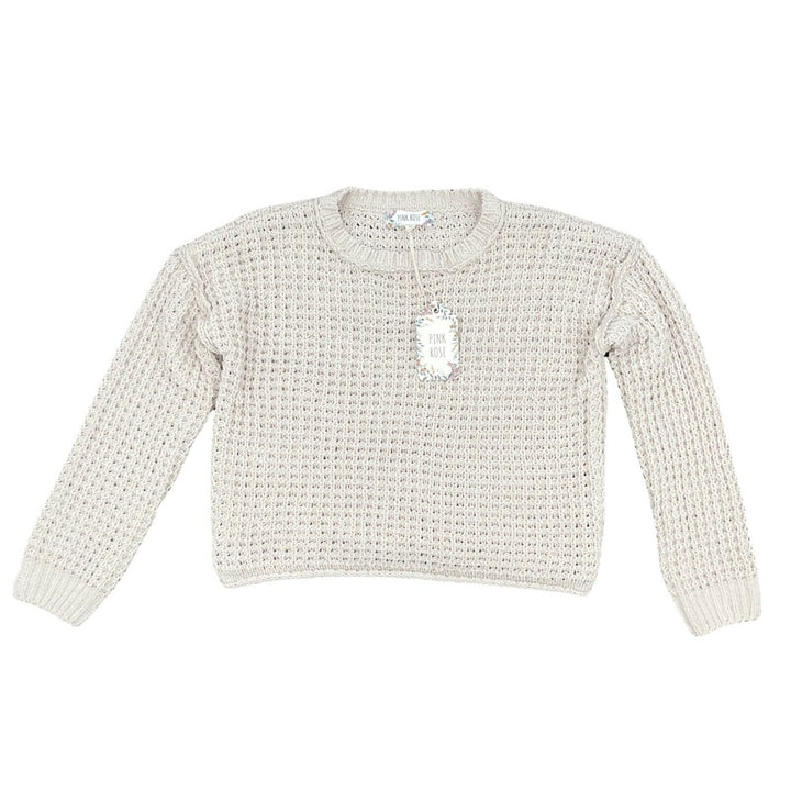 Pink Rose Juniors' Sweater Magic Stone Long Sleeve Top Embroidered