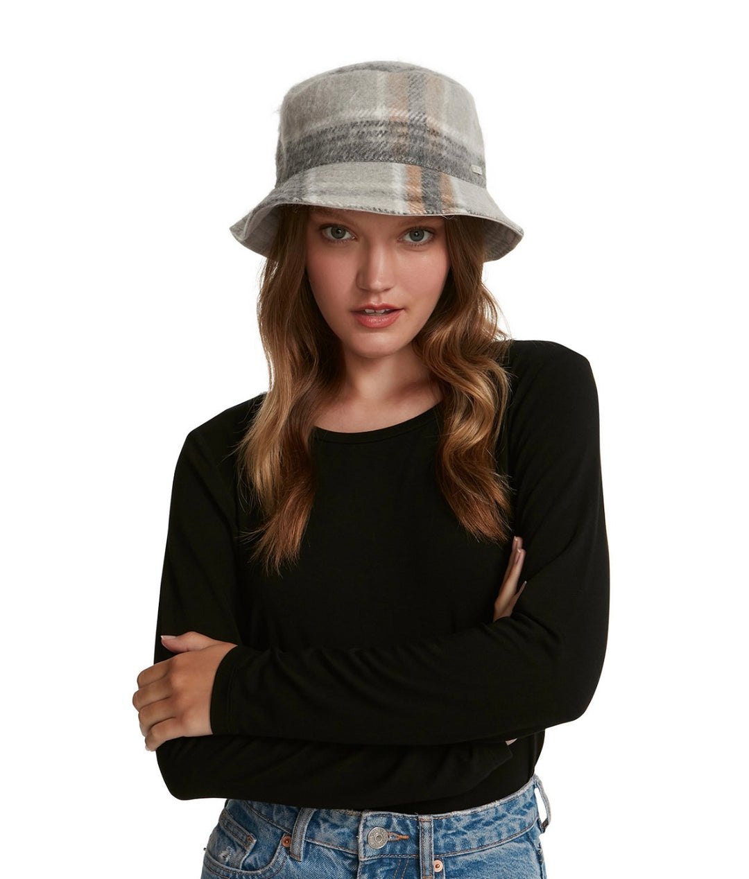 Women's Logo Plate Brushed Bucket Hat