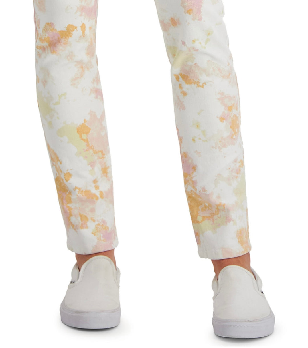 Style & Co. Women's Petite Printed High-Rise Curvy Skinny Ankle Jeans Pink Dye