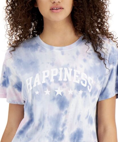 Rebellious One Juniors' Happiness Tie-Dyed T-Shirt