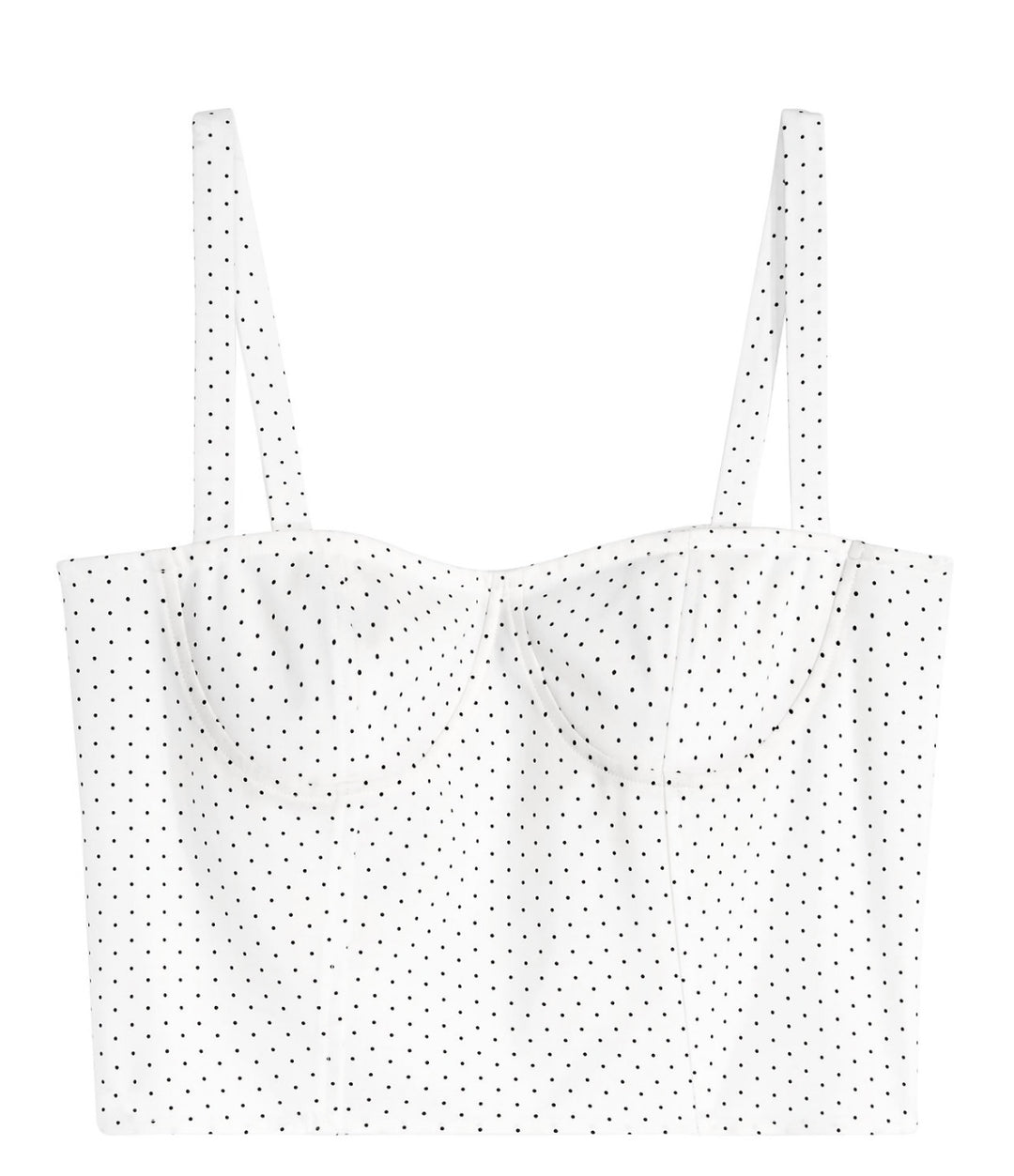 Danielle Bernstein Women's Sleeveless Crop Top White Polka Dot