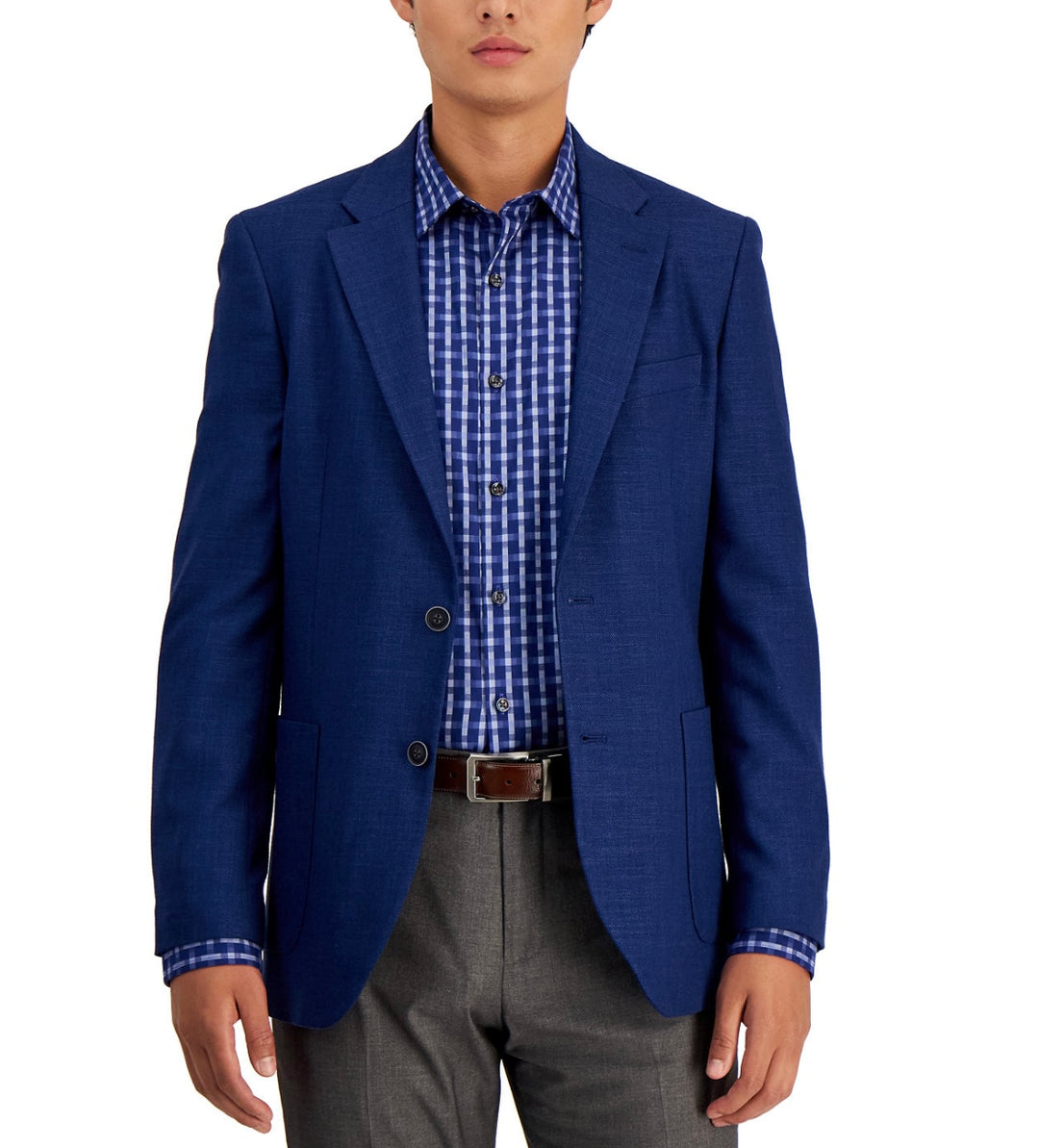 Nautica Men's Modern-Fit Active Stretch Solid Sport Coat Jensen Blue Size 38S