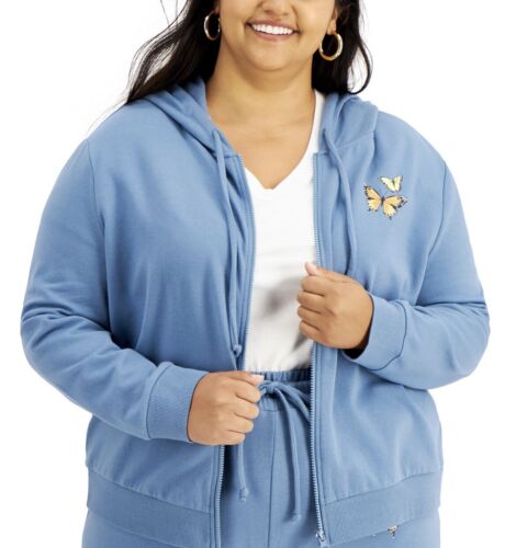 Rebellious One Women's Plus Size Trendy Butterfly-Print Sweatshirt