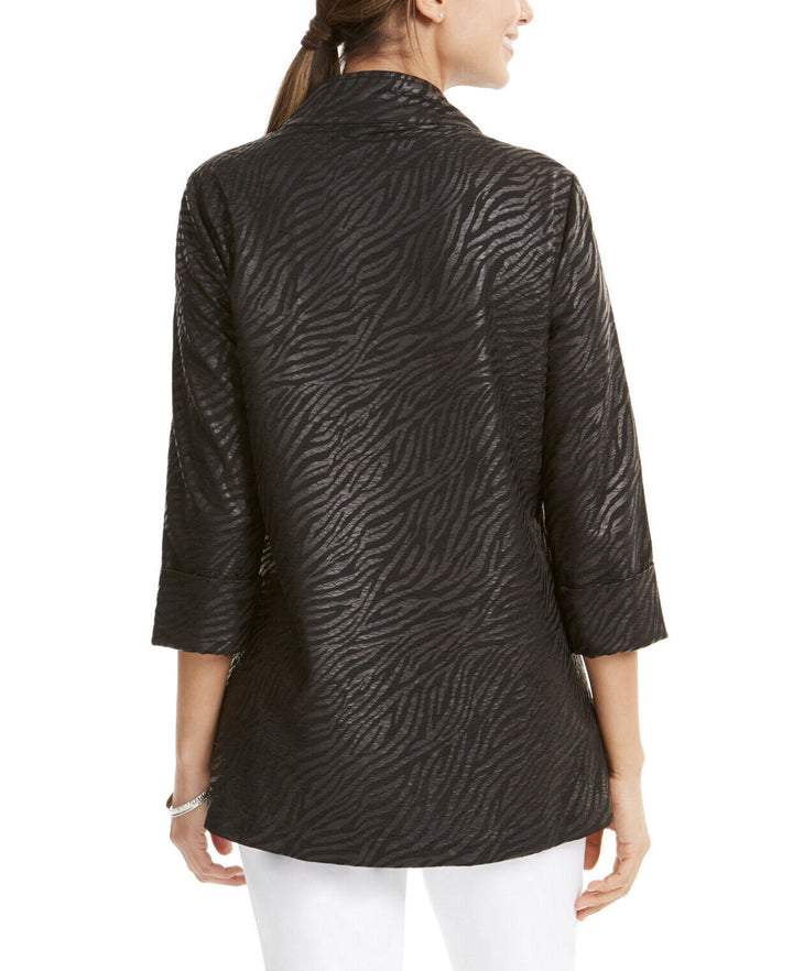 JM Collection Women's Petite Printed 3/4-Sleeve Jacket