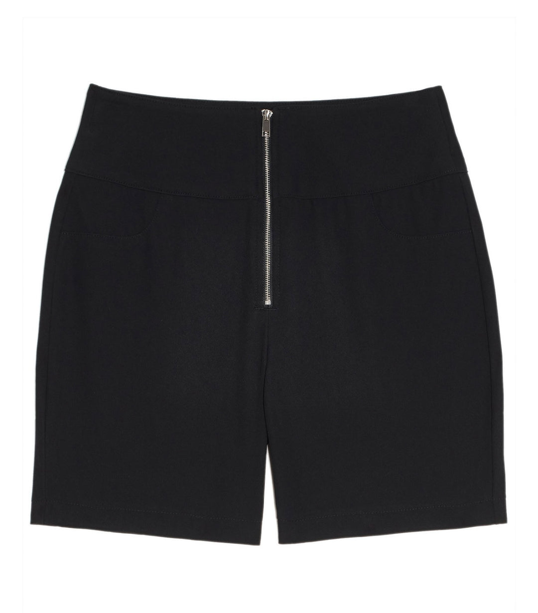 Danielle Bernstein Women's High Waist Solid Bike Short Cloud Black Beige