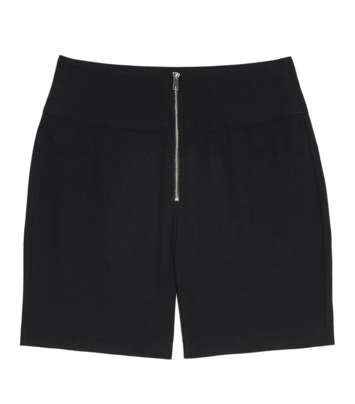 Danielle Bernstein Women's High Waist Solid Bike Short Cloud Black Beige