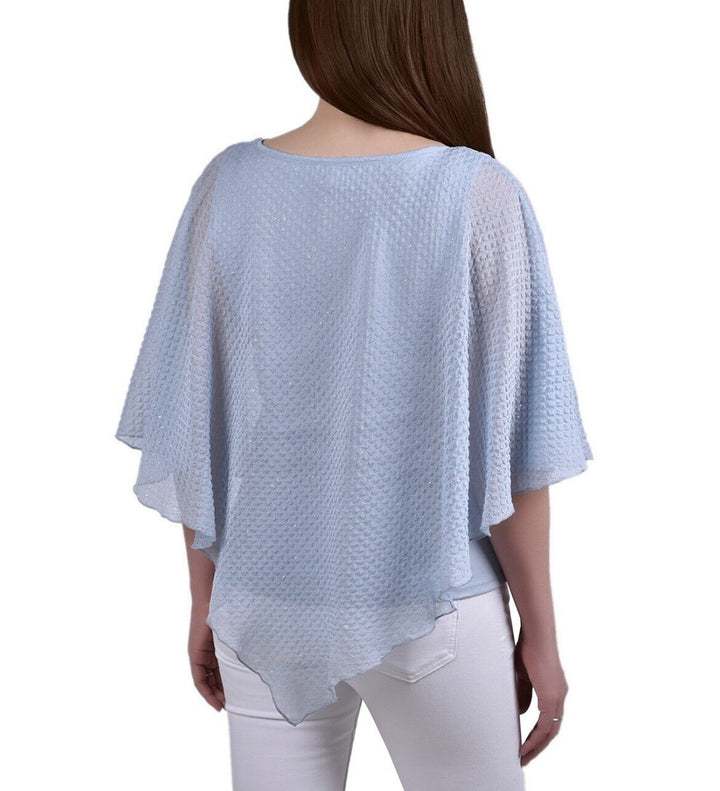 NY Collection Women's Petite Chiffon Poncho with Matching Tank
