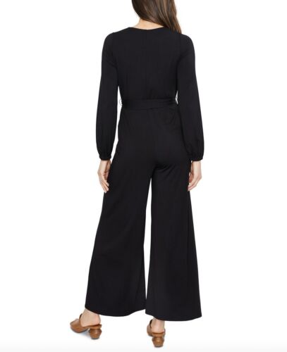 Rachel Pally Women's Maternity Wide-Leg Jumpsuit Black Stretch Belt