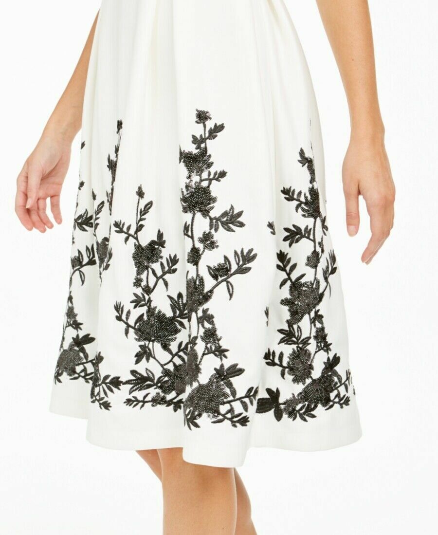 Women's Floral Hem A-line Dress Sleeveless