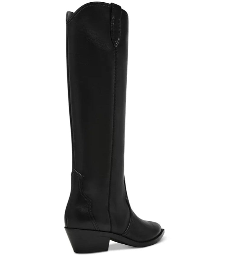 DV Dolce Vita Women's Kit Knee-High Cowboy Boots Black Smooth Size 8