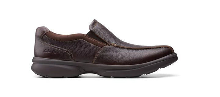 Clarks Men's Bradley Step Slip-On Shoes Brown Tumbled Leather Size 8 M