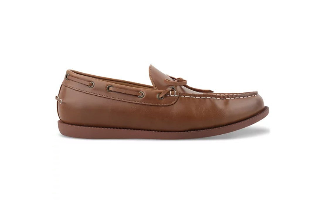 Club Room Men's Slip-on Moc toe Sean Boat Shoes Cognac Size 9.5