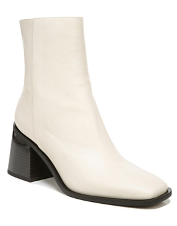 Sam Edelman Women's Winnie Block-Heel Booties Ivory Leather Size 7