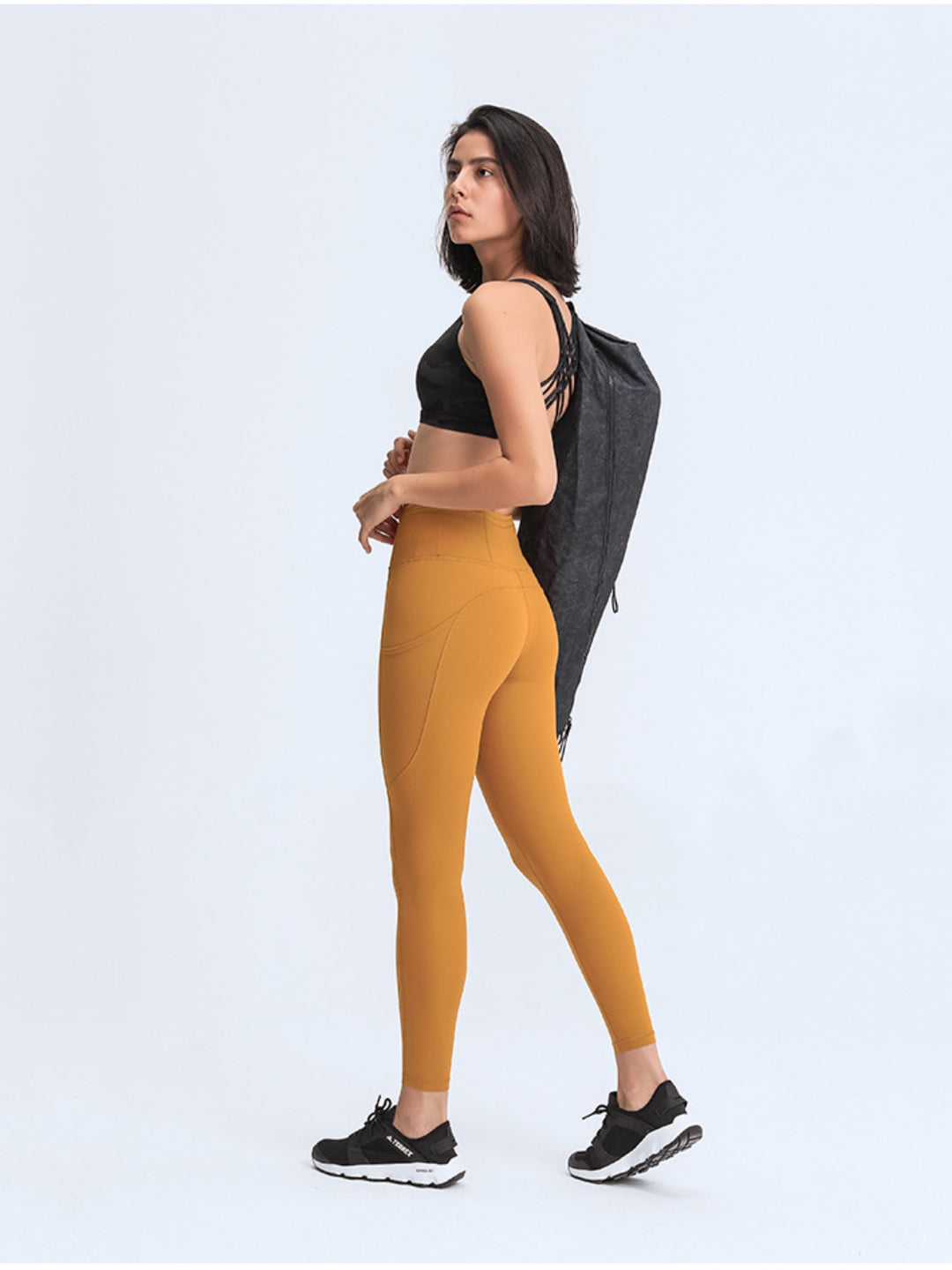 Wide Waistband Leggings with Pockets