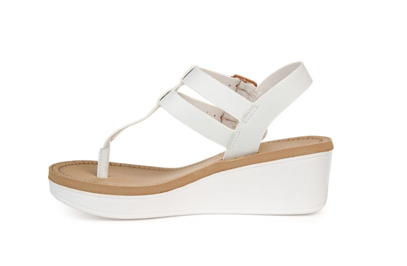Women's Tru Comfort Foam Bianca Wedge Sandals White Size 5.5