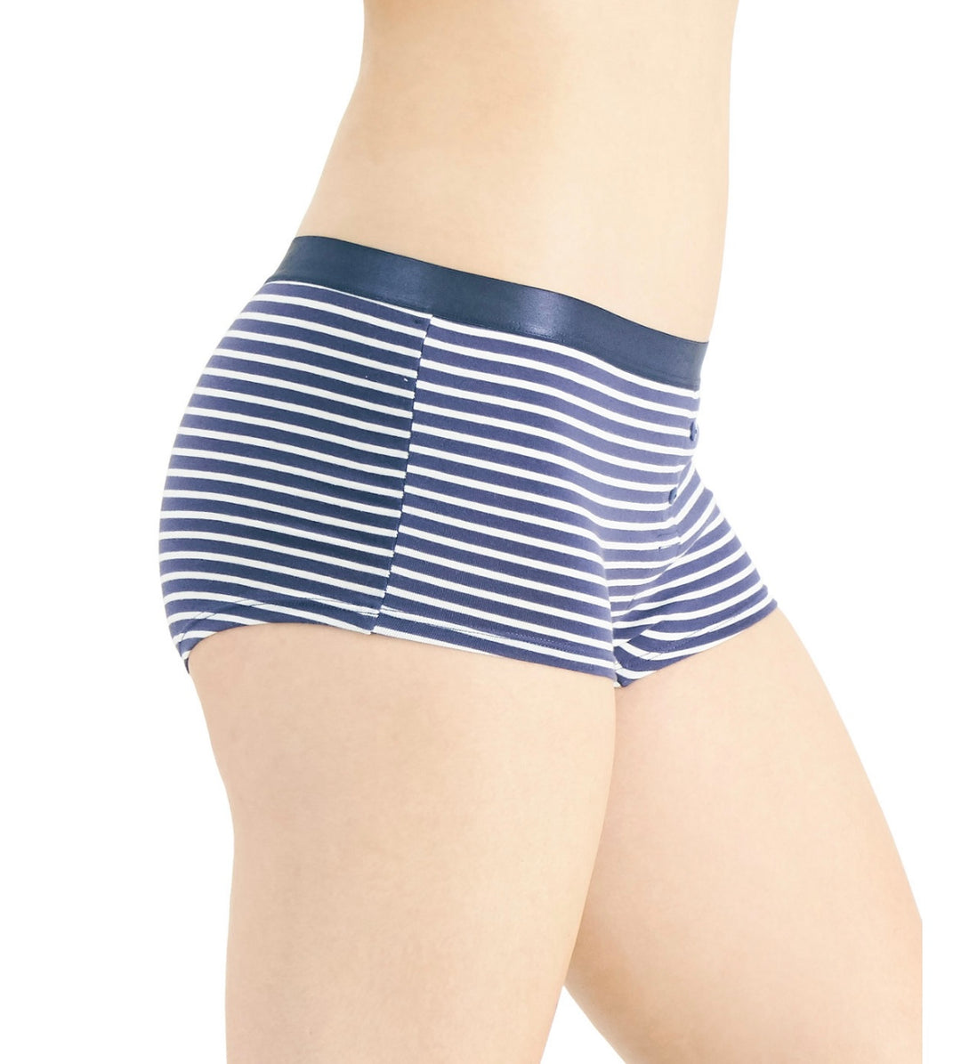 Jenni Women's Faux button fly Boyshorts Underwear Stripe Size XL