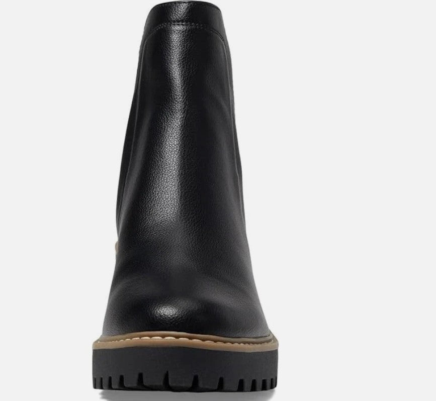 DV Dolce Vita Women's Rielle Chelsea Lug Sole Booties Black Exotic Size 10