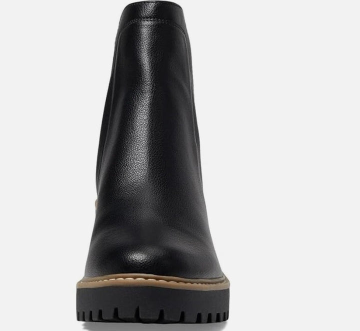 DV Dolce Vita Women's Rielle Chelsea Lug Sole Booties Black Exotic Size 10