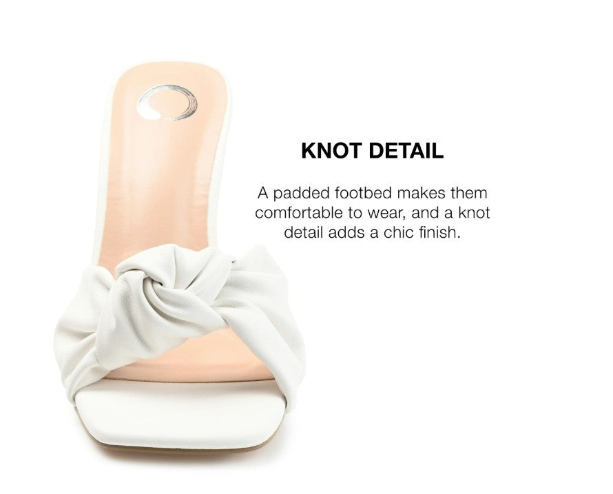 Journee Collection Women's Diorra Faux Leather Open Toe Slide Sandals White