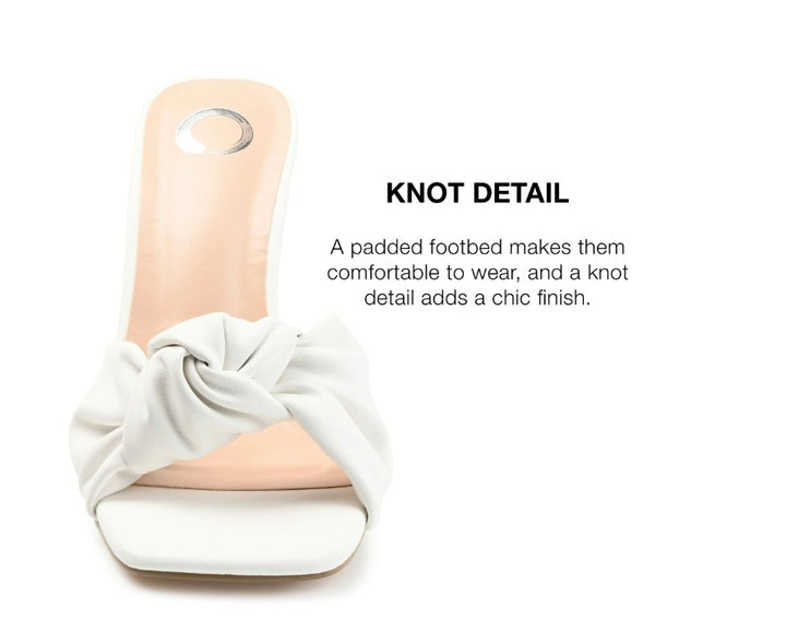 Journee Collection Women's Diorra Faux Leather Open Toe Slide Sandals White