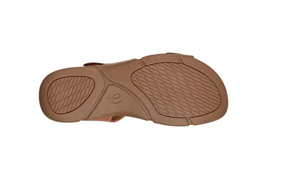 Easy Spirit Mavey Strappy Leather Open Toe Flat Sandals Brown Leather Size 10