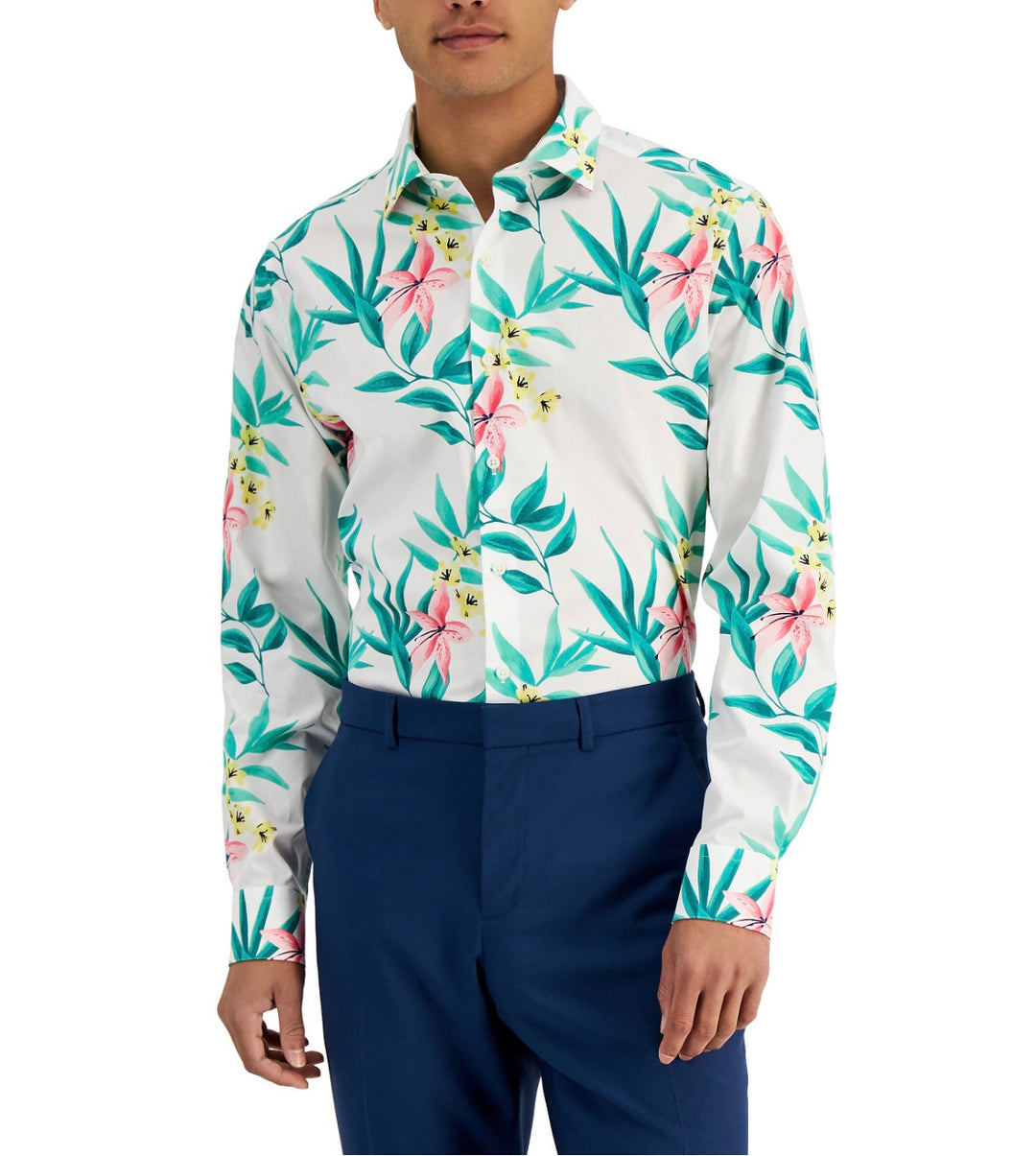 Bar III Men's Slim Fit Tropical-Print Dress Shirt White Green – CL Quality Store Bar III Men's Slim Fit Tropical-Print Dress Shirt White Green – CL Quality Store