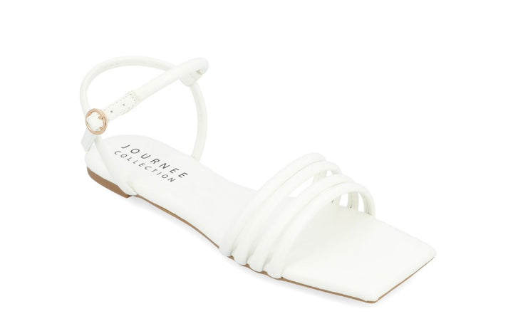 Journee Collection Women's Lyddea Multi Strap Sandals White Size 8
