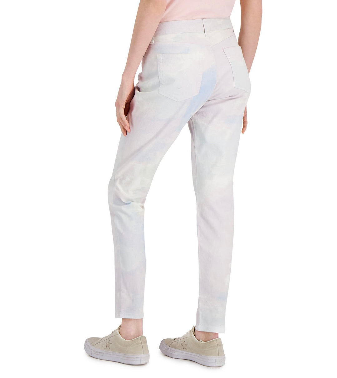 Style & Co. Women's Petite Tie-Dyed Mid-Rise Curvy Skinny Jeans Pastel Dye