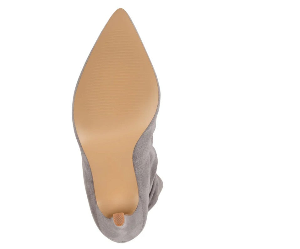 Journee Collection Women's Markie Rouched Stiletto Dress Booties Grey Size 7.5