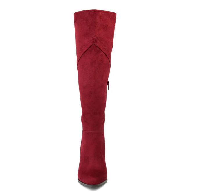 Journee Collection Women's Kyllie Wide Calf Boots Burgundy Size 7.5