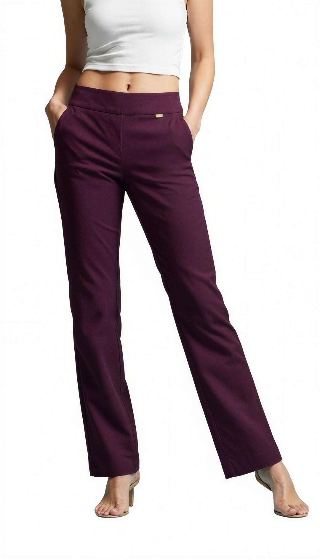 INC International Concepts Regular Lenght Mid-Rise Pants Berried Size 4