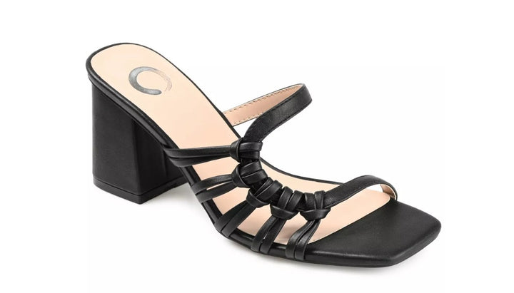 Journee Collection Women's Emory Block Heel Dress Sandals Black Size 9.5