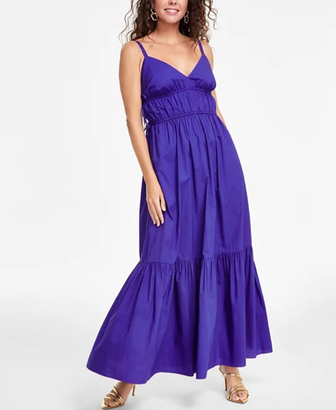 INC International Concepts Women's V-Neck Maxi Dress Concord Size M