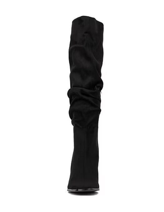 New York & Company Women's Damaris Stacked Heel Over the Knee Boots Black Size 6