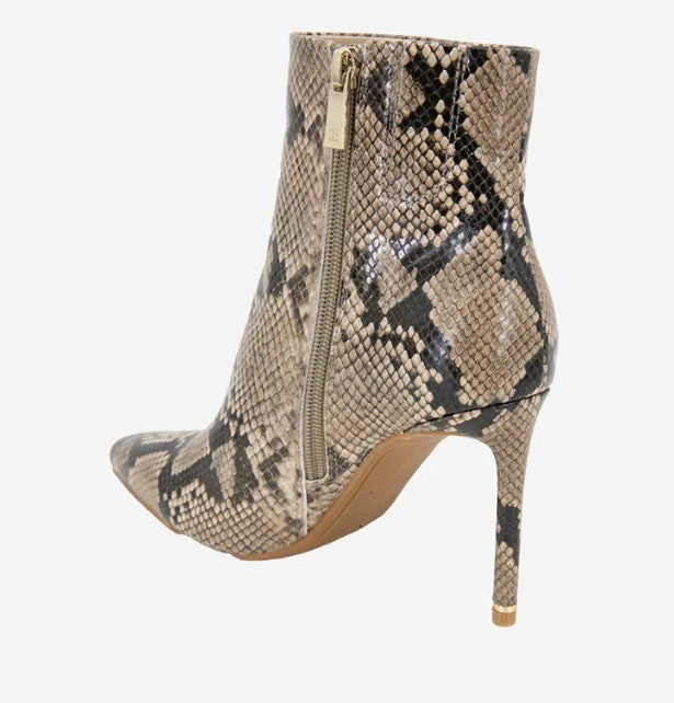 Kenneth Cole New York Women's Quincy Snakeskin Leather Heel Ankle Bootie